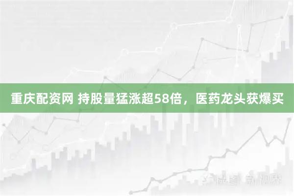 重庆配资网 持股量猛涨超58倍，医药龙头获爆买